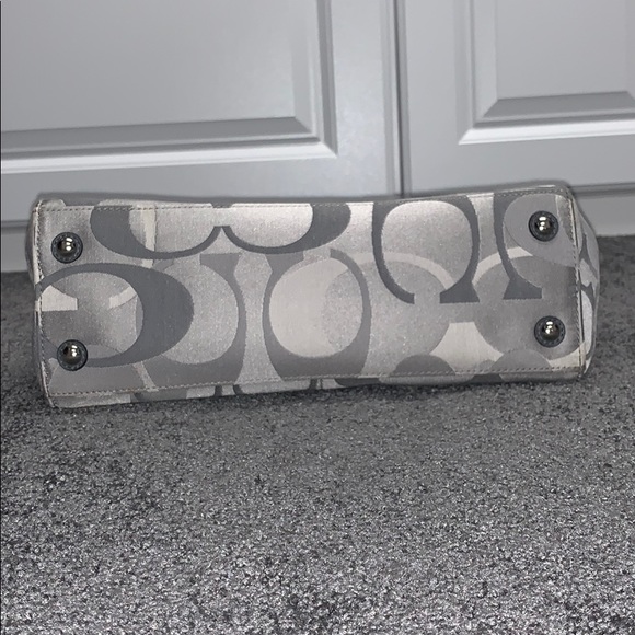 Coach Gray Fabric Satchel w/leather trim. - Picture 6 of 7